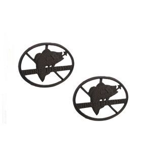 Gone Fishing 2 Piece Cast Iron Fish Trivet/Wall Hanging Set